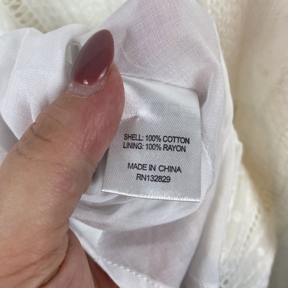 Tulrosea Nicole Embroidered Tie Waist Dress in White Size XXS New! - Picture 11 of 14